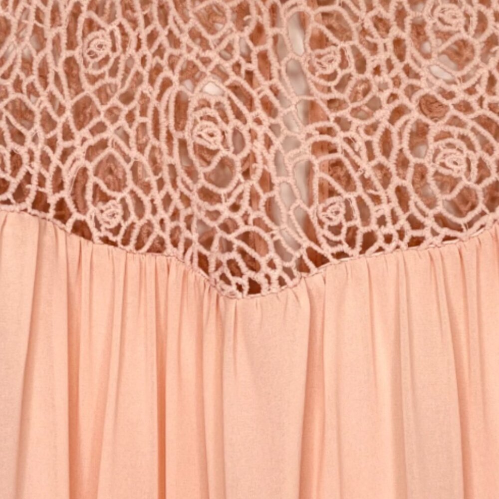 Women Peach Cut Out Shoulder Dress Size L - Picture 2 of 7
